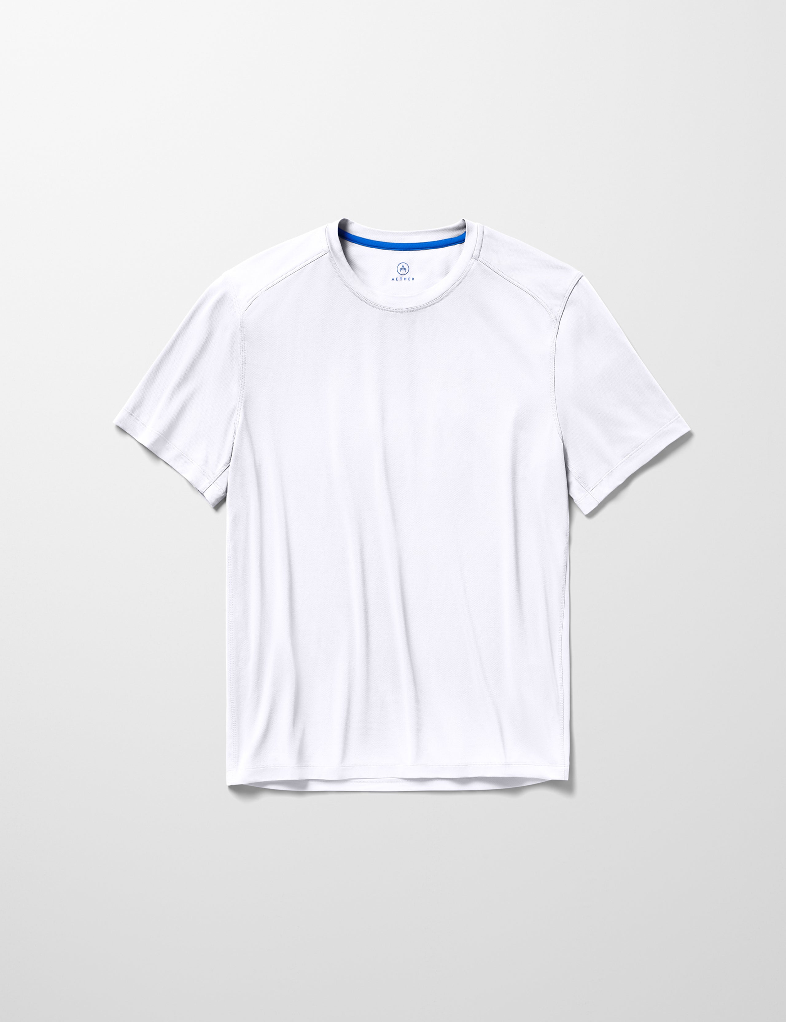 Flat lay image of Adventure Performance Short-Sleeve Tee in White from AETHER Apparel.